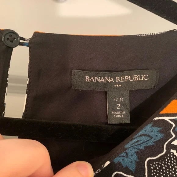 Banana Republic Black and Orange Geometric Mini Dress - Picture 5 of 6